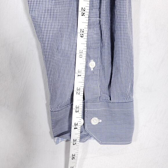 Calvin Klein Shirt Mens Extra Large Blue White Gingham Check Casual Button Up - Picture 11 of 13